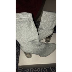 Silver Glitter Booties